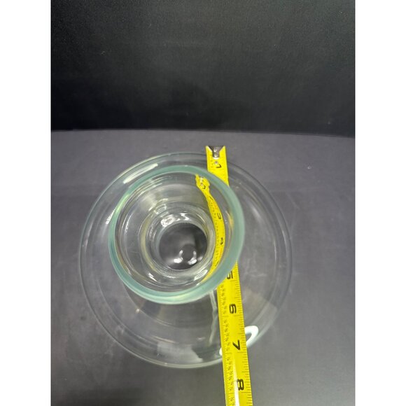 Vintage Clear Wine Glass Decanter Carafe Wide Bottom Barware 8" Tall - Picture 6 of 6